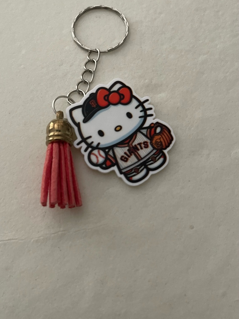 Hello Kitty Red Pink and Black Tassel Keychain
